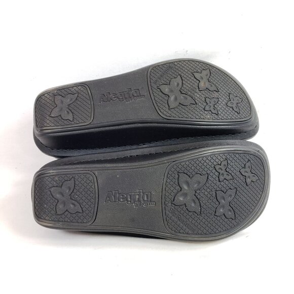 Alegria By Pg Lite Womens Size 6.5 Leather Slip-On Clogs Black - Picture 8 of 9